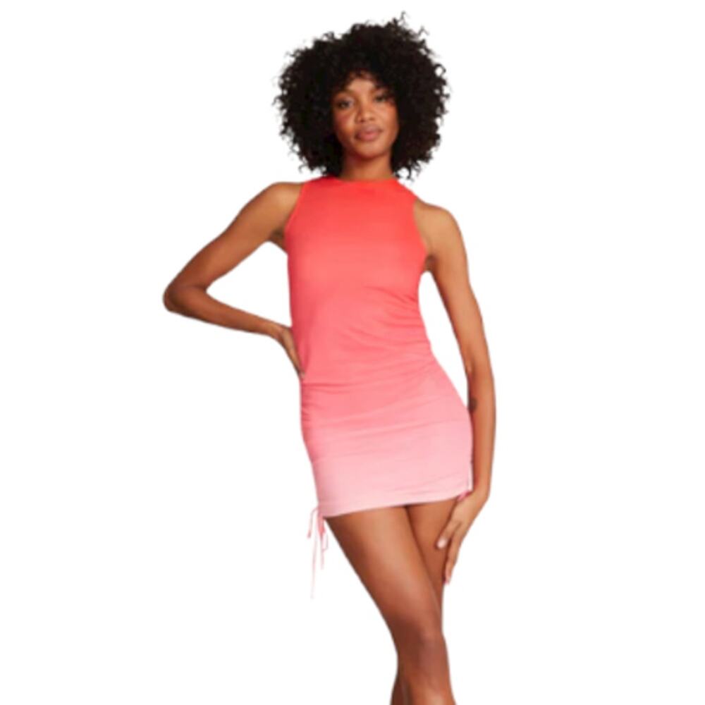 BB Dakota Steve Madden Deep Skies Dress Bodycon Sleeveless Ombre Hibiscus Small